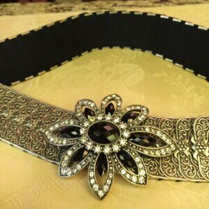 VINTAGE METAL ORNATE FASHION ELASTIC BELT